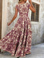 Maxi Dress | Floral Print, Long Sleeve V-Neck 4