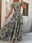 Maxi Dress | Floral Print, Long Sleeve V-Neck 6