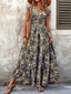 Maxi Dress | Floral Print, Long Sleeve V-Neck 8