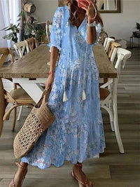 Maxi Dress | Geometric Print, Adjustable Tie Details 2