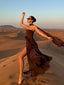 Maxi Dress | High Neckline, High Slit Design 5