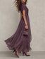 Maxi Dress | Keyhole Neckline, Lace Accents 1