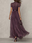 Maxi Dress | Keyhole Neckline, Lace Accents 2