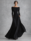 Maxi Dress | Long Sleeve, Draped Waist Design 0