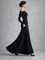 Maxi Dress | Long Sleeve, Draped Waist Design 1