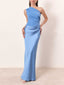Maxi Dress | One Shoulder Neckline, Pleated Design 2