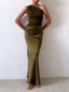Maxi Dress | One Shoulder Neckline, Pleated Design 7