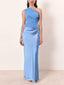 Maxi Dress | One Shoulder Neckline, Pleated Design 8