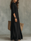 Maxi Dress | Relaxed V-Neck, Button Details 1
