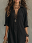 Maxi Dress | Relaxed V-Neck, Button Details 3