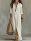 Maxi Dress | Relaxed V-Neck, Button Details 5