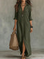 Maxi Dress | Relaxed V-Neck, Button Details 6