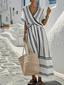 Maxi Dress | Striped Twist Front Design, Relaxed Fit 2