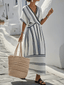 Maxi Dress | Striped Twist Front Design, Relaxed Fit 3