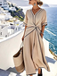 Maxi Dress | V-Neck, Draped Waist, Lightweight 1
