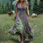 Maxi Dress | V-Neckline, Floral Print, Short Sleeves 1