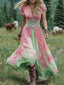 Maxi Dress | V-Neckline, Floral Print, Short Sleeves 4