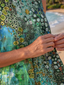 Midi Dress | Abstract Circular Pattern, Sleeveless Design 3
