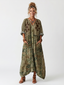 Midi Dress | Button Front, Elbow-Length Sleeves 0