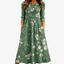 Midi Dress | Floral Print, Three-Quarter Sleeves 0