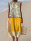 Midi Dress | Polka Dot Design, Colorblock Style 0
