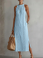 Midi Dress | Sleeveless, High Collar, Side Pockets 5