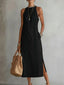 Midi Dress | Sleeveless, High Collar, Side Pockets 6