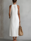 Midi Dress | Sleeveless, High Collar, Side Pockets 7