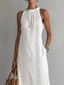 Midi Dress | Sleeveless, High Collar, Side Pockets 8