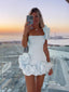 Mini Dress | Ruffle Detailing, Fitted Silhouette 0