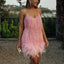 Mini Dress | Sequin Detailing, Feather Trim 4