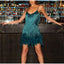 Mini Dress | Sequin Detailing, Feather Trim 8
