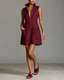 Mini Dress | Sleeveless, High Neck Zipper 7