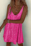 Mini Dress | V-Back, All-Over Sequin Detailing 4