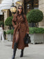 Women’s Faux Suede Double Breasted Trench Coat