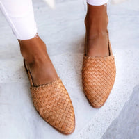 Mules Shoes | Woven Detail, Pointed Toe Design 0