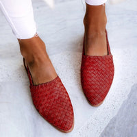Mules Shoes | Woven Detail, Pointed Toe Design 1