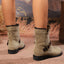 Women’s V-Cut Ankle Boots with Buckle Strap