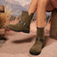 Women’s V-Cut Ankle Boots with Buckle Strap