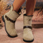 Women’s V-Cut Ankle Boots with Buckle Strap
