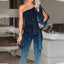 Women's One-Sleeve Retro Jumpsuit