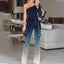 Women's One-Sleeve Retro Jumpsuit