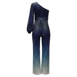 Women's One-Sleeve Retro Jumpsuit