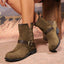 Women’s V-Cut Ankle Boots with Buckle Strap