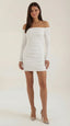 Off-Shoulder Ruched Bodycon Mini Dress