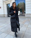 Women’s Belted Maxi Puffer Coat with Oversized Collar