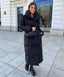 Women’s Belted Maxi Puffer Coat with Oversized Collar