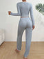 Pajama Set | V-Neck, Long Sleeves, Cotton Lace 2