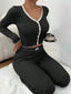 Pajama Set | V-Neck, Long Sleeves, Cotton Lace 4