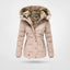 Women’s Mid-Length Quilted Parka with Faux Fur Trim